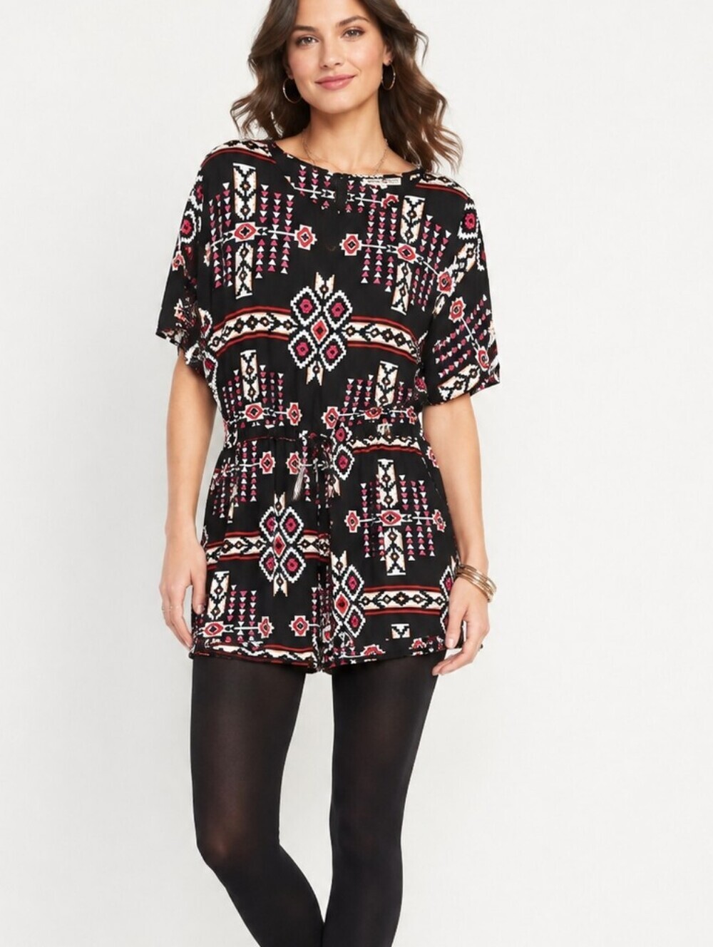 Altar'd State Romper Graphic Tribal Short Sleeve